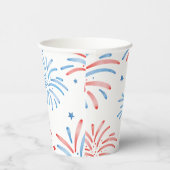 Waterverf Vuurwerk Vierde juli Feest Papieren Bekers (Rechts)