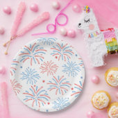 Waterverf Vuurwerk Vierde juli Feest Papieren Bordje (Feest)