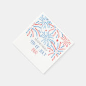 Waterverf Vuurwerk Vierde juli Feest Servet (Hoek)