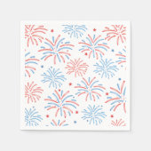 Waterverf Vuurwerk Vierde juli Feest Servet (Voorkant)