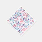 Waterverf vuurwerkraketten 4 juli feest servet (Hoek)