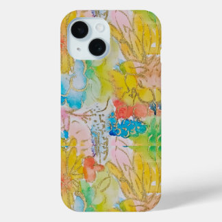 waterverf W gouden accenten iPhone 15 Case