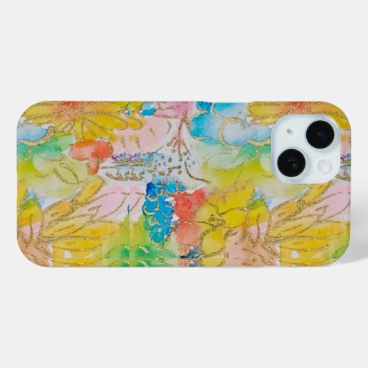  waterverf W gouden accenten Case-Mate iPhone Case (Achterkant (horizontaal))