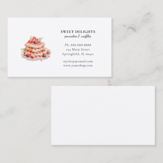 Waterverf wafels ontbijt Bakkerij Visitekaartje (Voorkant / Achterkant)