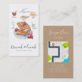 Waterverf Waffle logo restaurant kaart Visitekaartje (Voorkant / Achterkant)