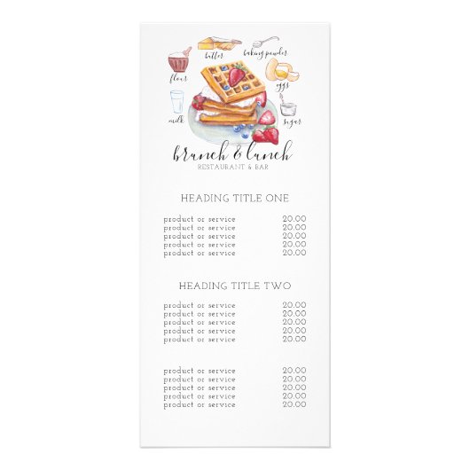 Waterverf Waffle logo restaurant recept Business Reclamekaart (Voorkant)