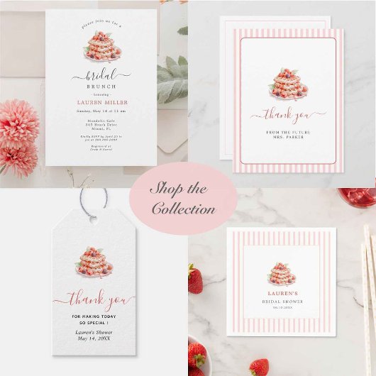 Waterverf Waffles Ontbijt Brunch Vrijgezellenfeest Kaart