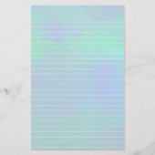 Waterverf Wahes of Blue and Green Lined Paper Briefpapier (Voorkant)