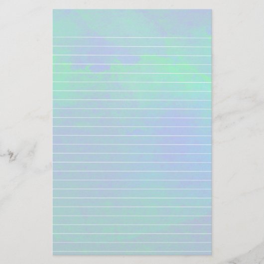 Waterverf Wahes of Blue and Green Lined Paper Briefpapier (Voorkant)