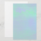 Waterverf Wahes of Blue and Green Lined Paper Briefpapier (Voorkant / Achterkant)