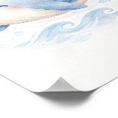 Waterverf Wal Kinderkamer Muur Kunst Poster (Hoek)