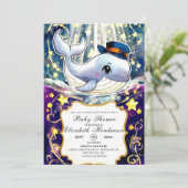 Waterverf walvis Baby shower Kaart (Staand voorkant)