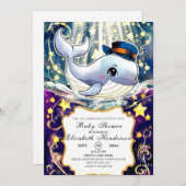 Waterverf walvis Baby shower Kaart (Voorkant / Achterkant)