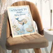 Waterverf Walvis Baby shower Onder het Zee Welkom Poster