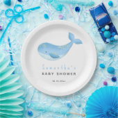 Waterverf walvis baby shower papieren bordje (Feest)