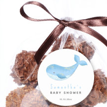 Waterverf walvis baby shower