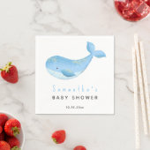 Waterverf walvis baby shower servet (Insitu)