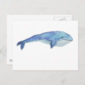 Waterverf walvis briefkaart (Voorkant / Achterkant)