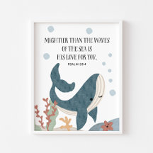 Waterverf Walvis Christelijke kinder bijbel verspr