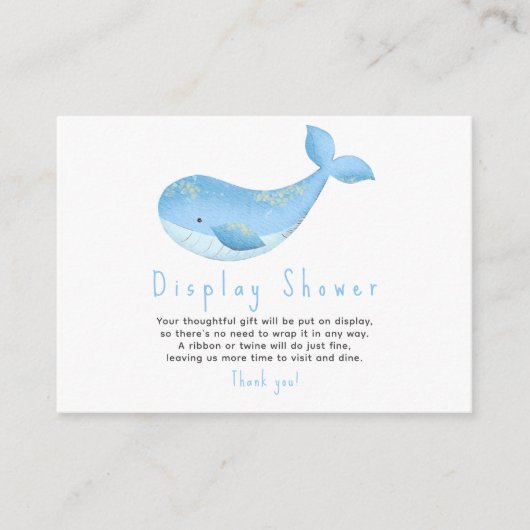 Waterverf walvis - display douche informatiekaartje (Voorkant)