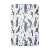 Waterverf-walvis en ankerpatroon badmat (Voorkant Verticaal)
