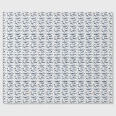 Waterverf-walvis en ankerpatroon cadeaupapier (Vlak)