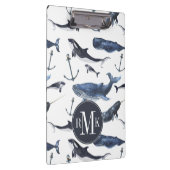 Waterverf-walvis en ankerpatroon klembord (Rechts)