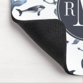 Waterverf-walvis en ankerpatroon muismat (Hoek)