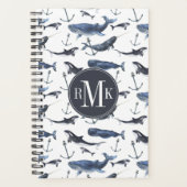 Waterverf-walvis en ankerpatroon planner (Voorkant)