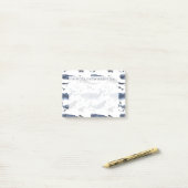 Waterverf-walvis en ankerpatroon post-it® notes (Op bureau)