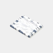 Waterverf-walvis en ankerpatroon post-it® notes (Schuin)