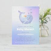 Waterverf walvis Genderneutrale gradiënt oceaan Kaart (Staand voorkant)