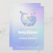 Waterverf walvis Genderneutrale gradiënt oceaan Kaart (Voorkant / Achterkant)