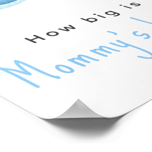 Waterverf walvis - Hoe groot is mama's buik Poster (Hoek)