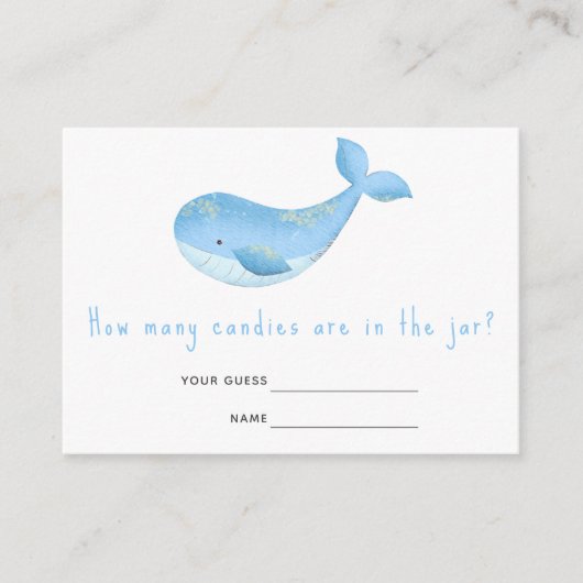 Waterverf walvis - hoeveel snoepjes zitten er in d informatiekaartje (Voorkant)