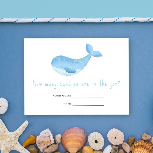 Waterverf walvis - hoeveel snoepjes zitten er in d informatiekaartje