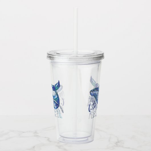 Waterverf walvis - Ik walgelijk altijd van je Acryl Drinkbeker (Rechts)