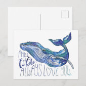 Waterverf walvis - Ik walgelijk altijd van je Briefkaart (Voorkant / Achterkant)