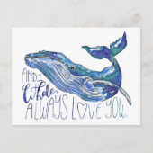 Waterverf walvis - Ik walgelijk altijd van je Briefkaart (Voorkant)
