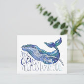 Waterverf walvis - Ik walgelijk altijd van je Briefkaart (Staand voorkant)