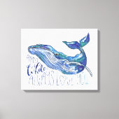 Waterverf walvis - Ik walgelijk altijd van je Canvas Afdruk (Voorkant)