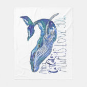 Waterverf walvis - Ik walgelijk altijd van je Fleece Deken (Voorkant)