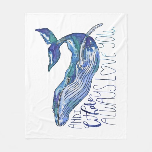 Waterverf walvis - Ik walgelijk altijd van je Fleece Deken (Voorkant)