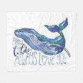 Waterverf walvis - Ik walgelijk altijd van je Fleece Deken (Voorkant (Horizontaal))