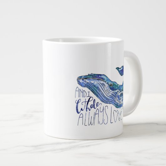 Waterverf walvis - Ik walgelijk altijd van je Grote Koffiekop (Voorkant rechts)