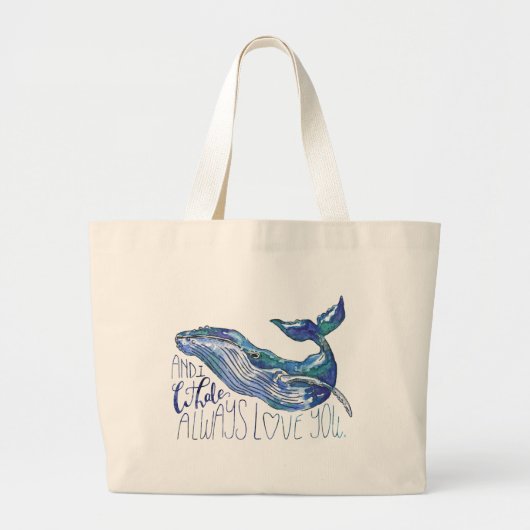 Waterverf walvis - Ik walgelijk altijd van je Grote Tote Bag (Voorkant)
