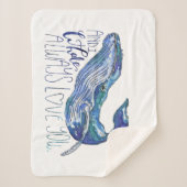 Waterverf walvis - Ik walgelijk altijd van je Sherpa Deken (Voorkant)