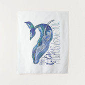 Waterverf walvis - Ik walgelijk altijd van je Wandkleed (Voorkant)