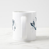 Waterverf walvis in Blue Jumbo Mok (Achterkant)