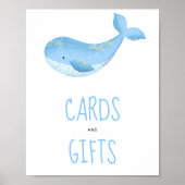 Waterverf walvis - kaarten en geschenken poster (Voorkant)